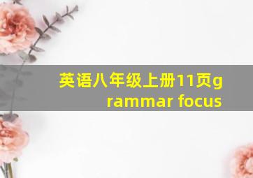 英语八年级上册11页grammar focus